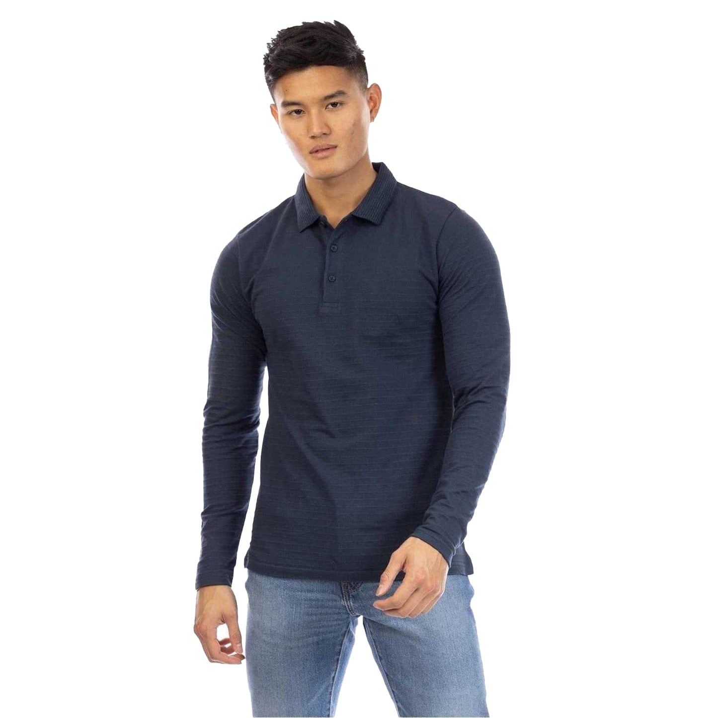 Dark Navy - Front - Peter Werth Mens Albery Polo Shirt