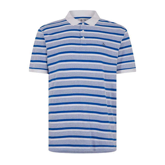 White - Front - Original Penguin Mens Striped Polo Shirt