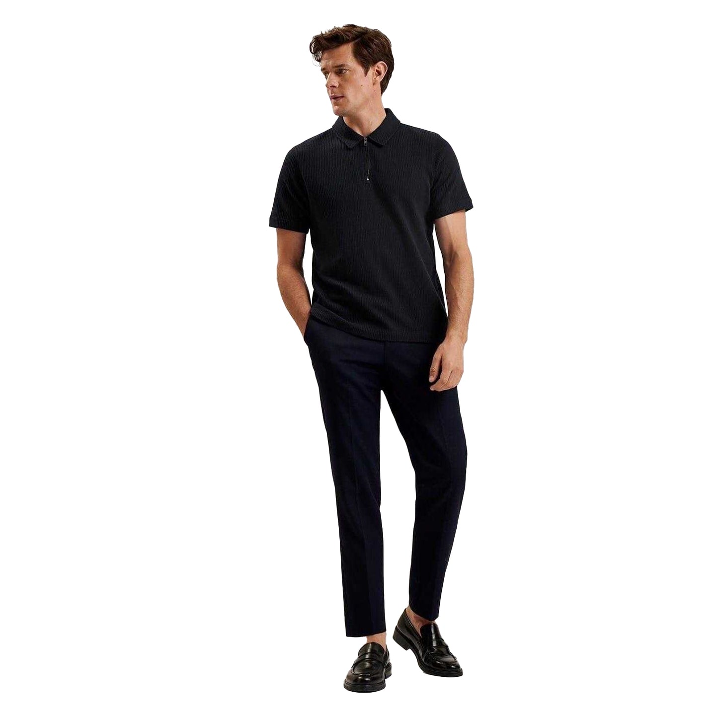 Navy - Pack Shot - Ted Baker Mens Elgrave Regular Polo Shirt