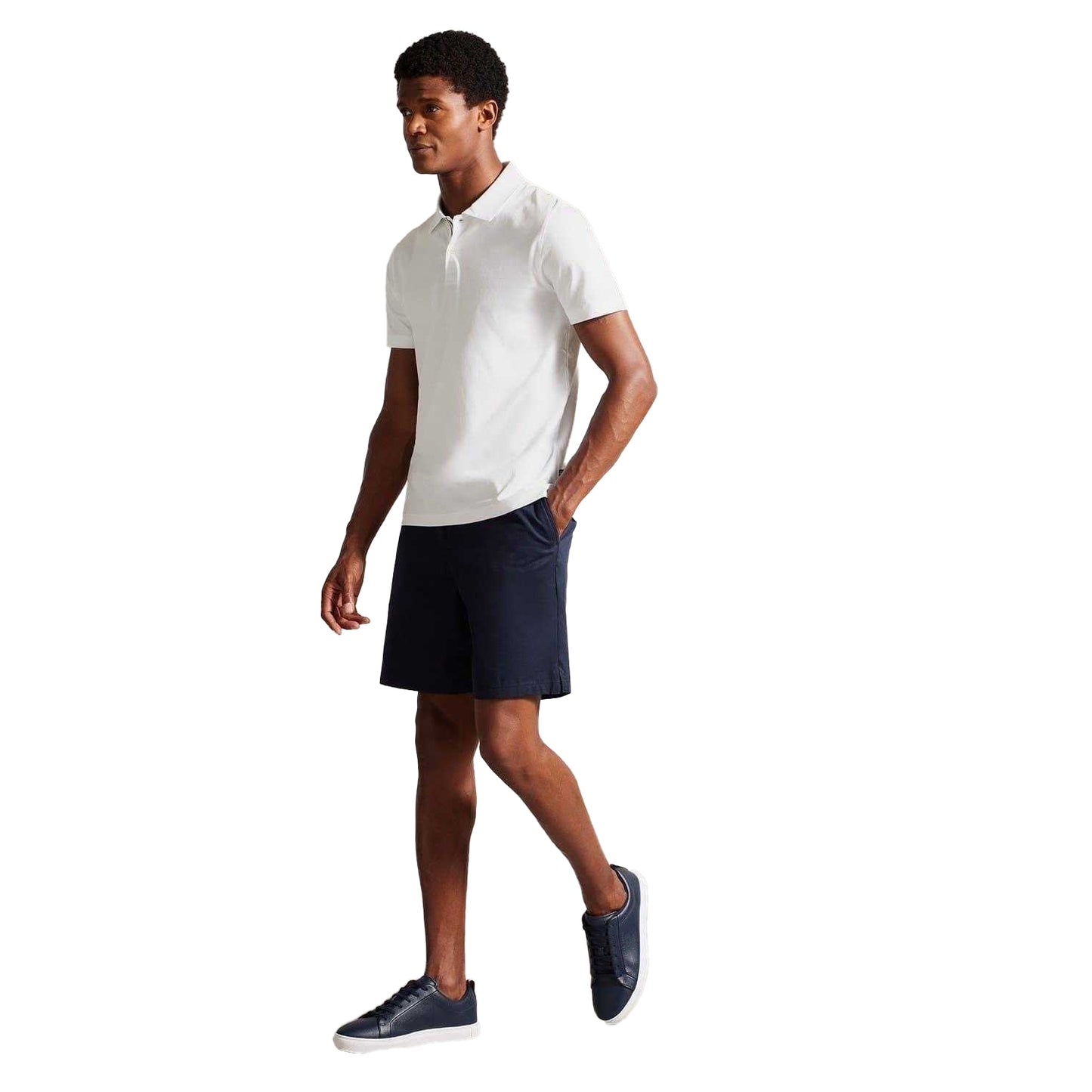 White - Pack Shot - Ted Baker Mens Zeiter Cotton Polo Shirt