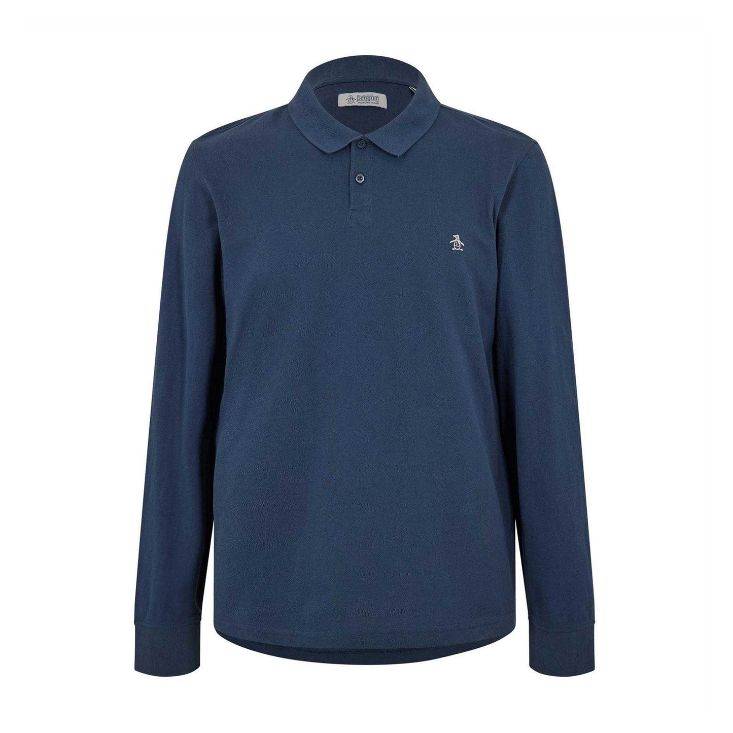 Yale Blue - Front - Original Penguin Mens Cotton Long-Sleeved Polo Shirt