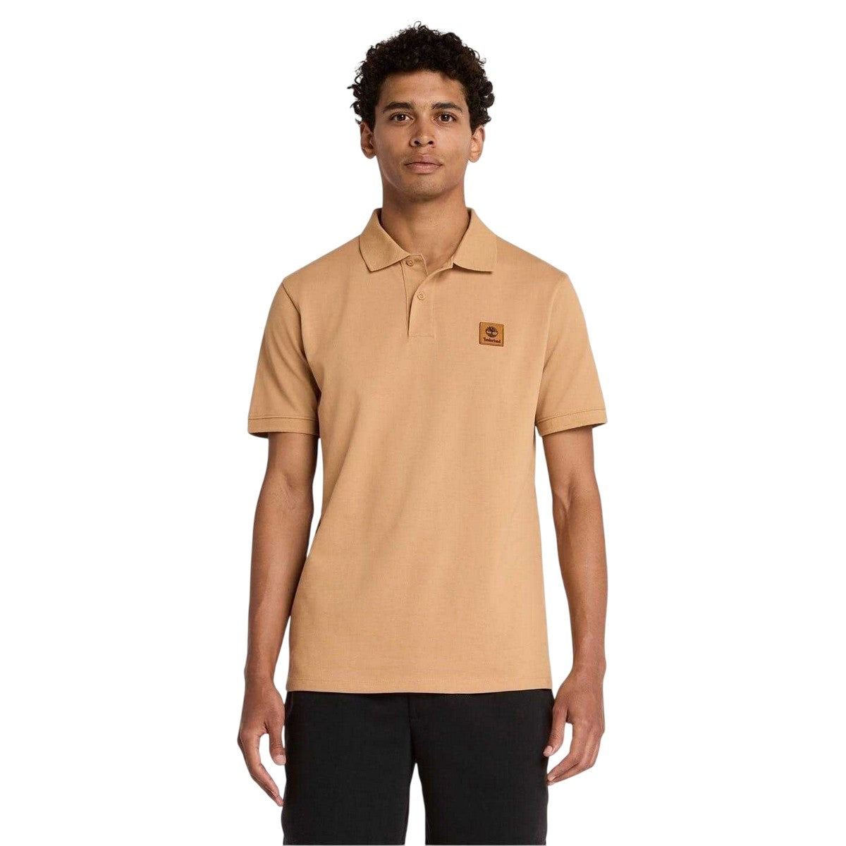 Wheat - Back - Timberland Mens Badge Regular Short-Sleeved Polo Shirt