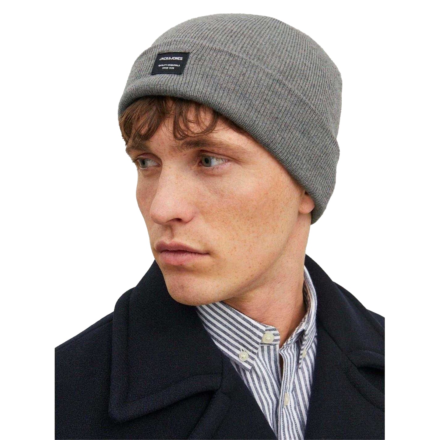 Grey Melange Melange - Back - Jack And Jones Mens Beanie