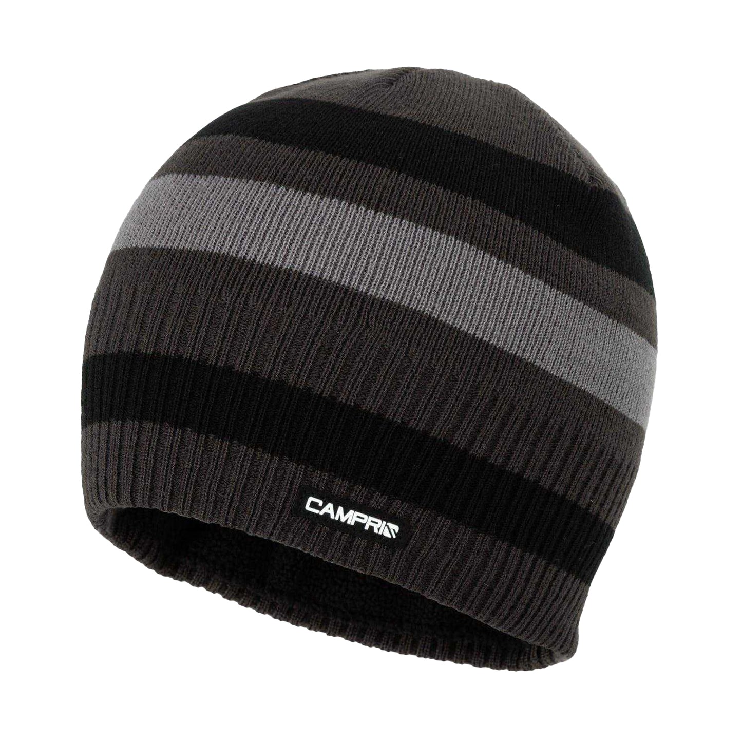 Black-Asphalt - Back - Campri Mens Striped Beanie