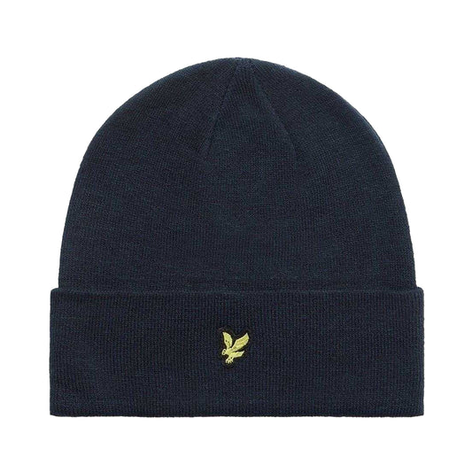 Dark Navy - Front - Lyle & Scott Unisex Adult Embroidered Logo Knitted Beanie