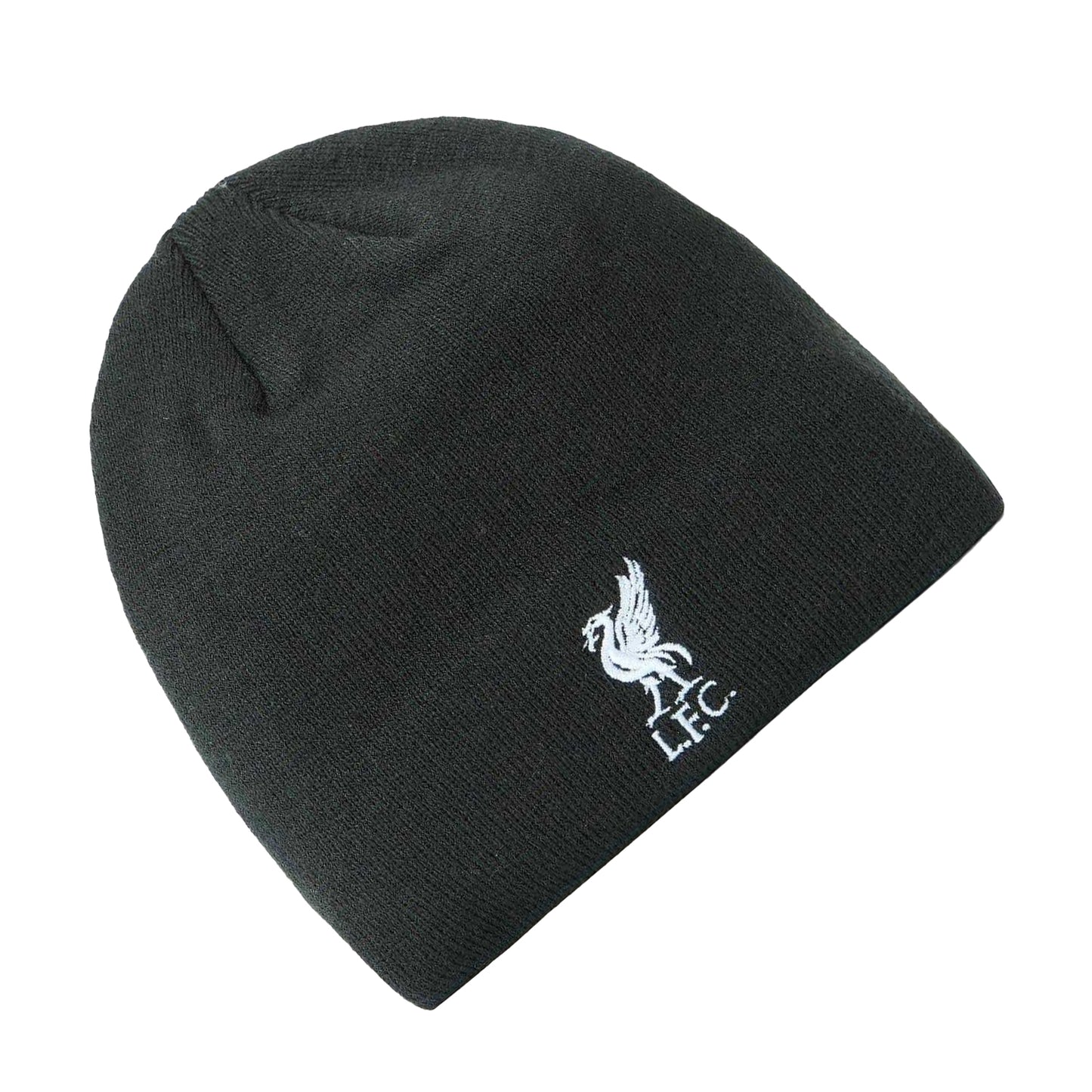 Black-White - Back - Liverpool FC Unisex Adult Team Ribbed Beanie