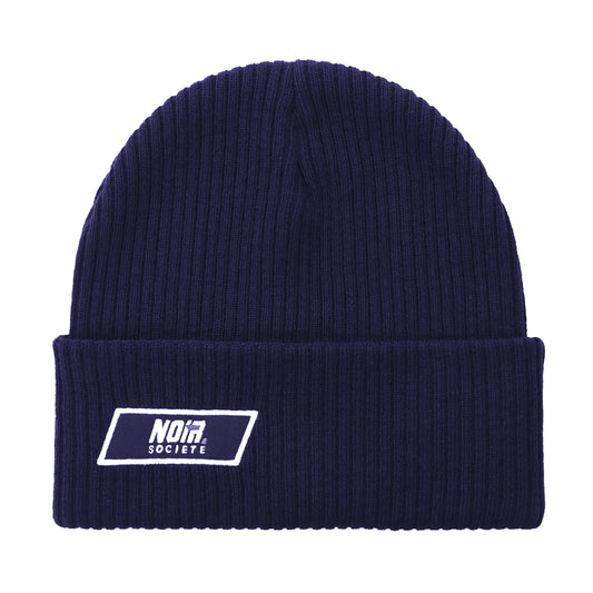 Navy-White - Front - Societe Noir Unisex Adult Ribbed Winter Beanie