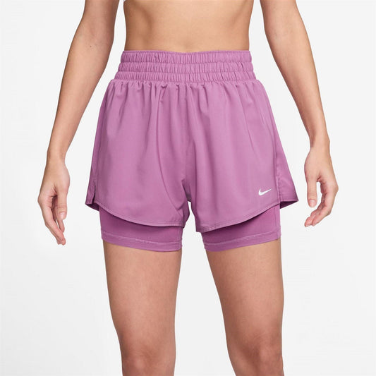 Light Purple - Front - Nike Womens-Ladies Pro 2 in 1 Running Shorts