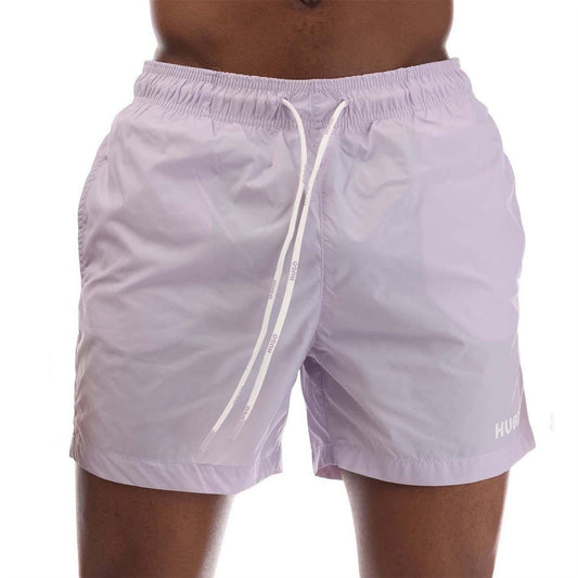 Purple - Front - Hugo Mens Haiti Contrast Logo Swim Shorts
