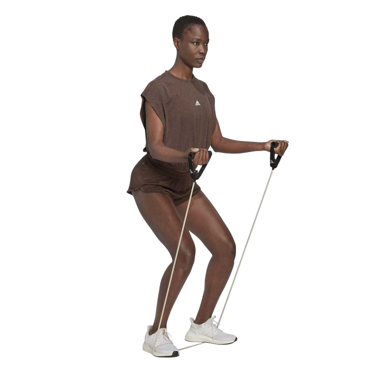 Brown - Lifestyle - Adidas Womens-Ladies Cotton Blend Running Shorts
