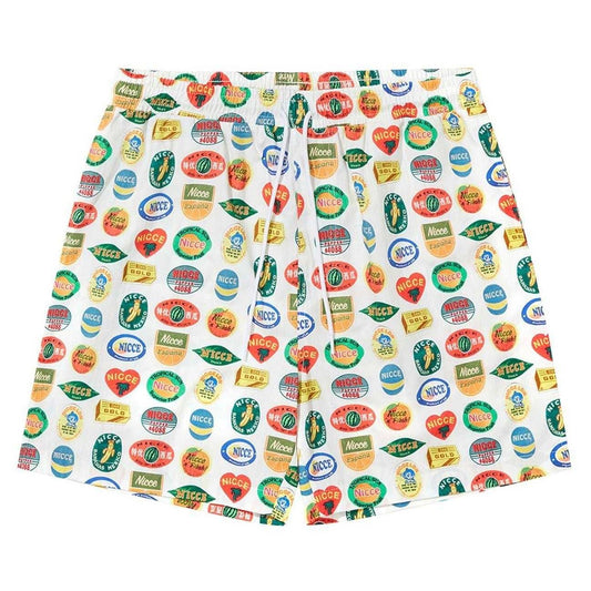 White-Green-Black - Front - Nicce Mens Cotton Shorts