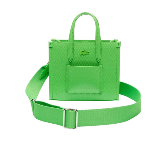 Green - Front - Lacoste Womens-Ladies Chantaco Leather Tote Bag