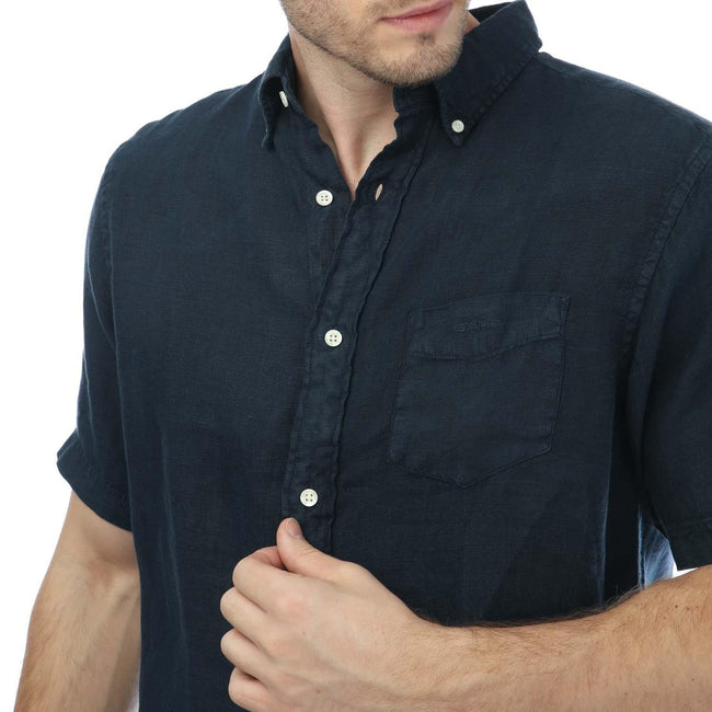 Navy - Side - Gant Mens Garment Dyed Regular Shirt