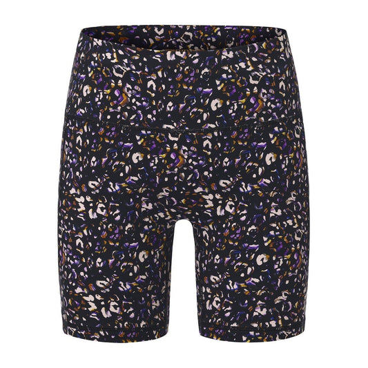 Black - Front - Biba Womens-Ladies Leopard Print High Waist Cycling Shorts