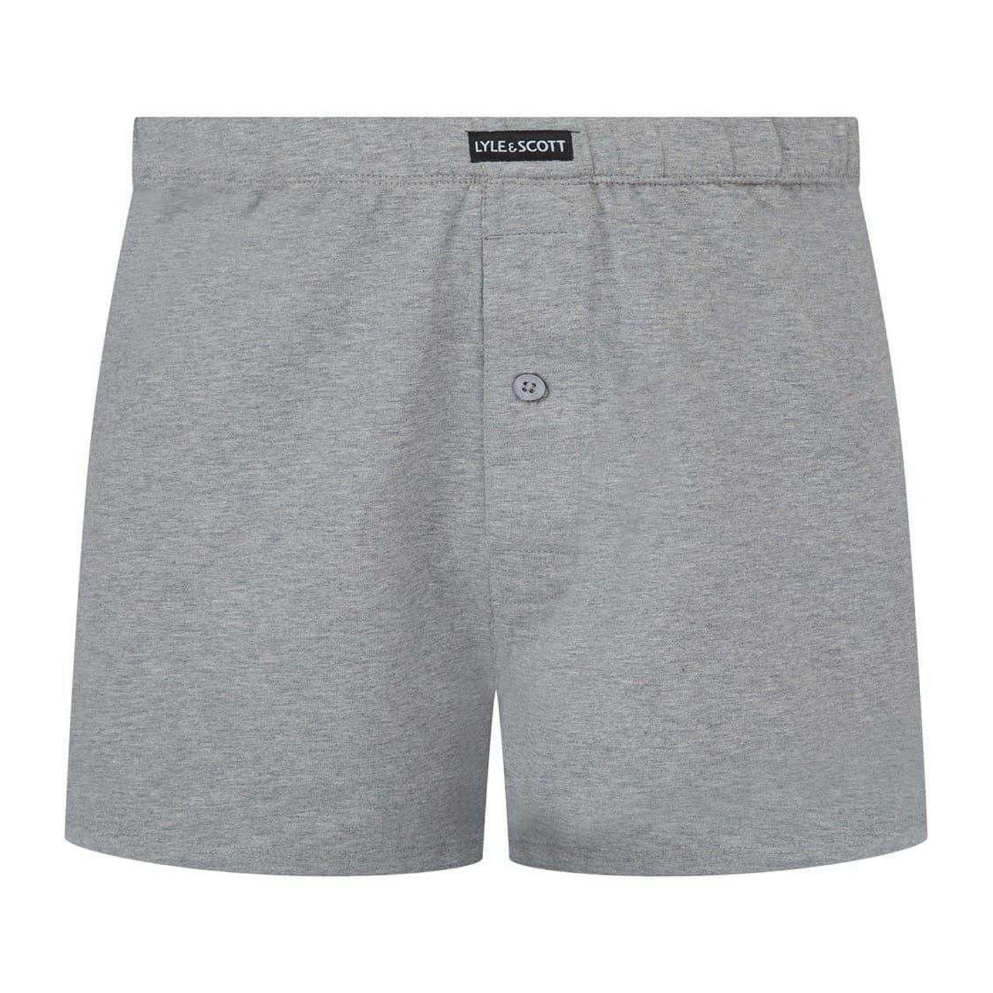 Grey-Blue - Lifestyle - Lyle & Scott Mens Plain Jersey Knit Boxer Shorts (Pack of 3)