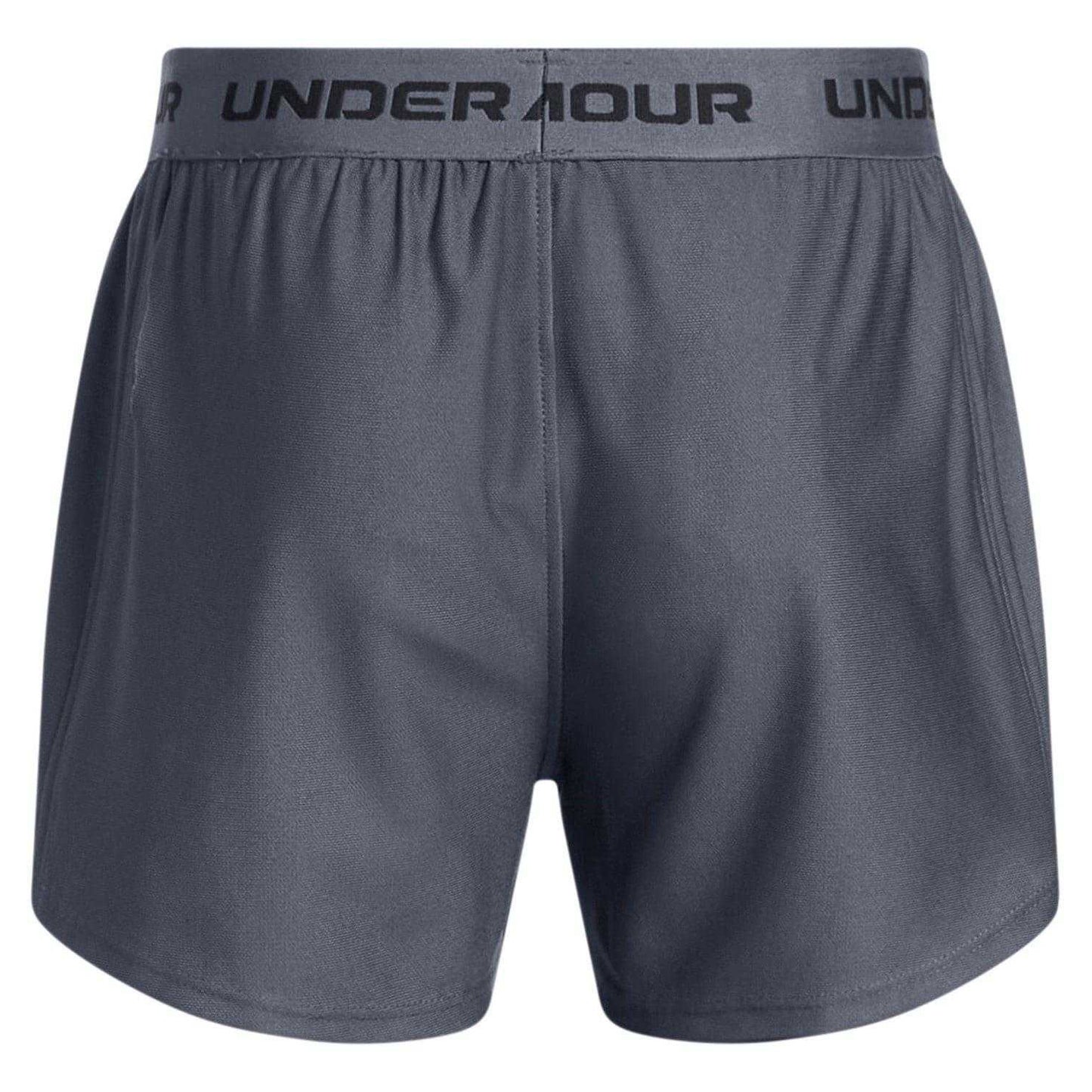 Downpour Grey - Back - Under Armour Girls Play Up Shorts