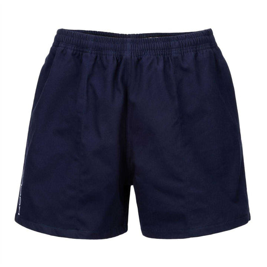 Navy - Front - KooGa Unisex Adult Cotton Elasticated Waist Rugby Shorts