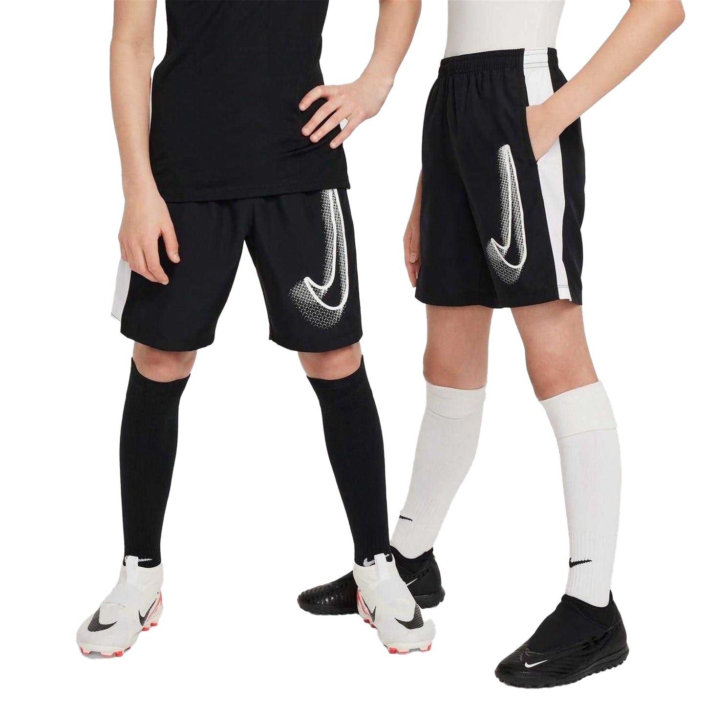 Black-White - Lifestyle - Nike Childrens-Kids Dri FIT Academy Graphic Football Shorts