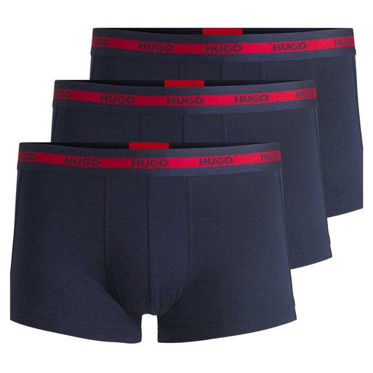 Navy - Front - Hugo Mens Boxer Shorts (Pack of 3)