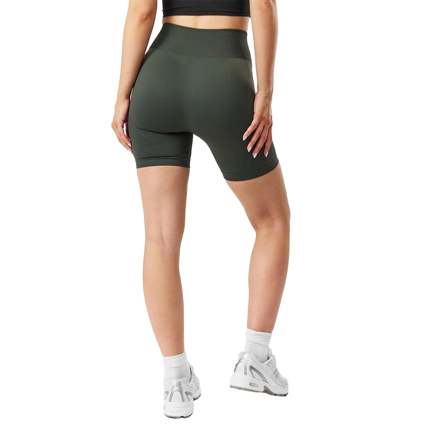 Khaki - Lifestyle - USA Womens-Ladies High Waist Cycling Shorts