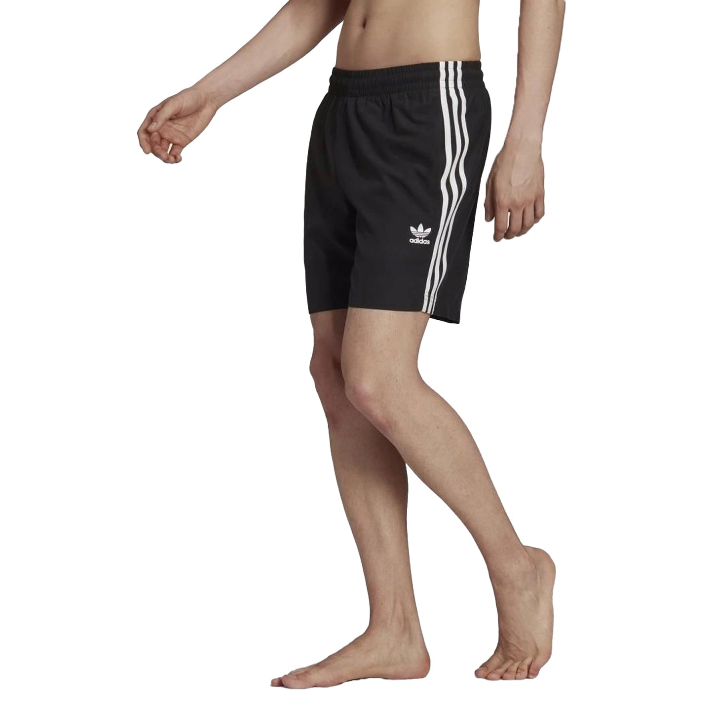 Black - Side - Adidas Mens Originals 3 Stripes Swimming Swim Shorts