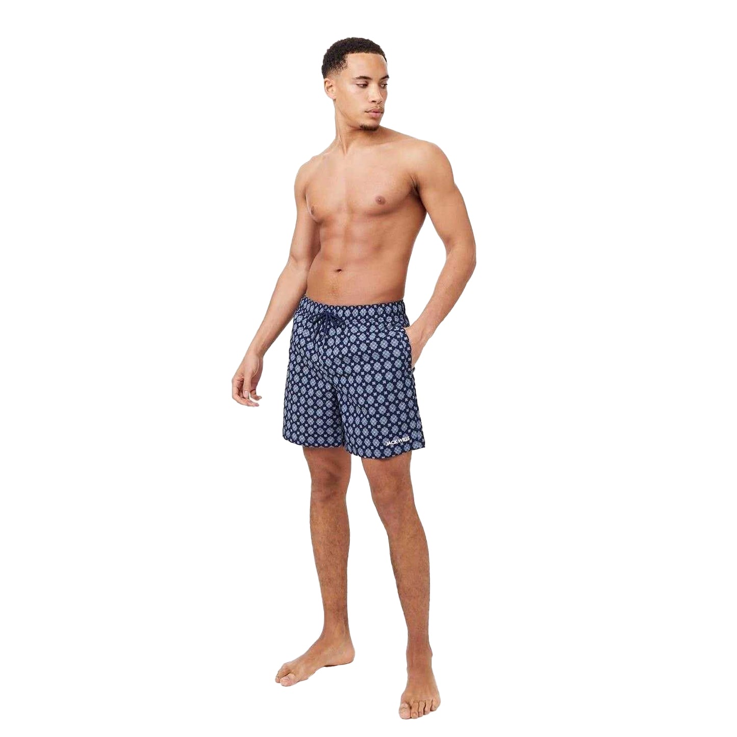 Navy Print - Lifestyle - Jack Wills Mens Baroque Swim Shorts