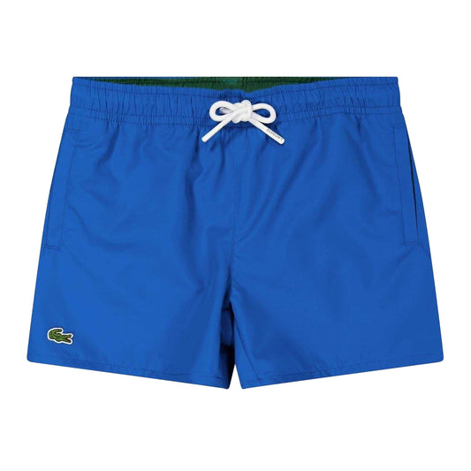 Blue - Front - Lacoste Boys Crocodile Print Swim Shorts
