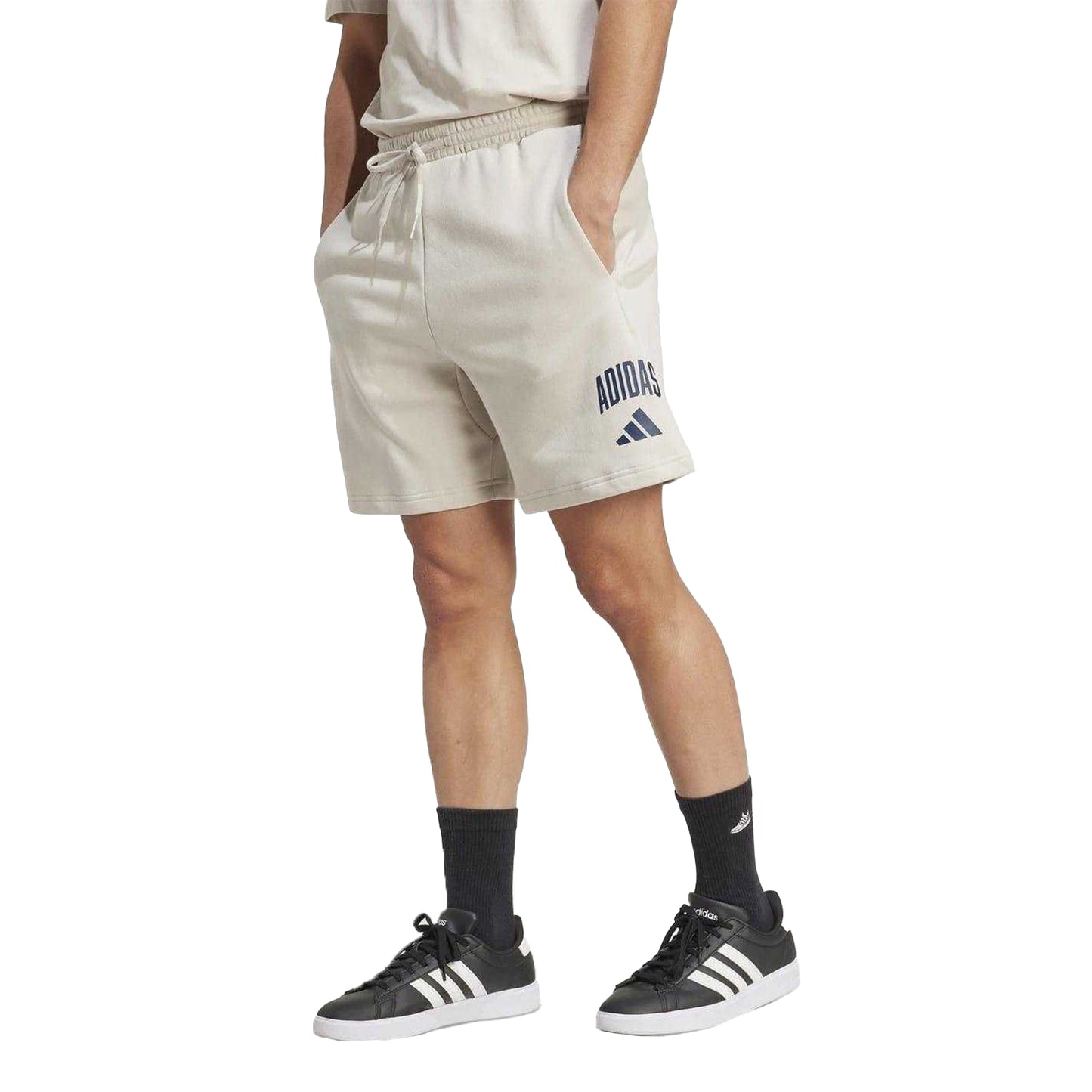 Alumina-Blue - Side - Adidas Mens Sweat Shorts