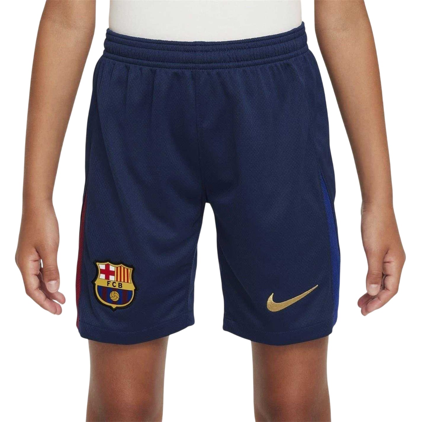 Blue - Side - Nike Childrens-Kids FC Barcelona Football Shorts