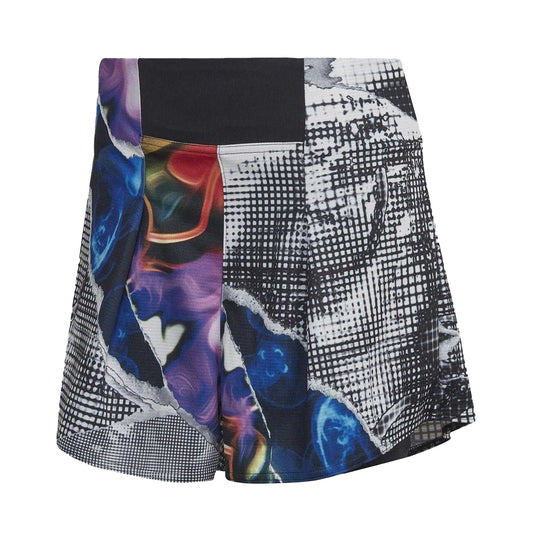 Black Print - Front - Adidas Womens-Ladies All-Over Print Running Shorts