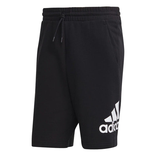 Black - Front - Adidas Mens Terry Oversized Logo Shorts