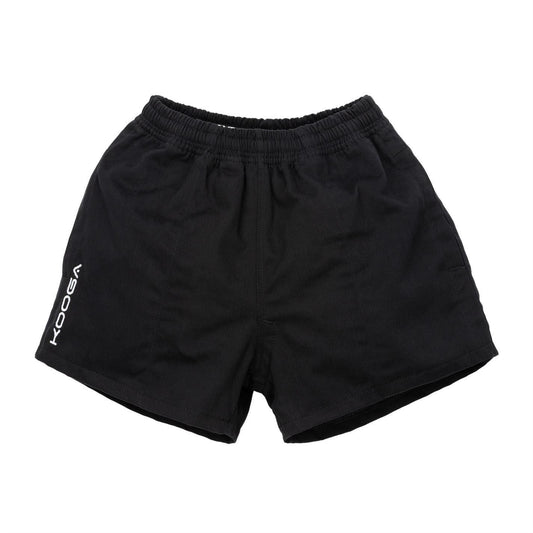 Black - Front - KooGa Childrens-Kids Cotton Rugby Shorts