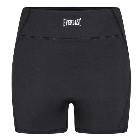 Black - Front - Everlast Womens-Ladies Logo Workout Compression Shorts