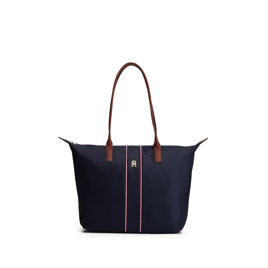Navy Blue - Front - Tommy Hilfiger Popette Monogram Nylon Tote Bag