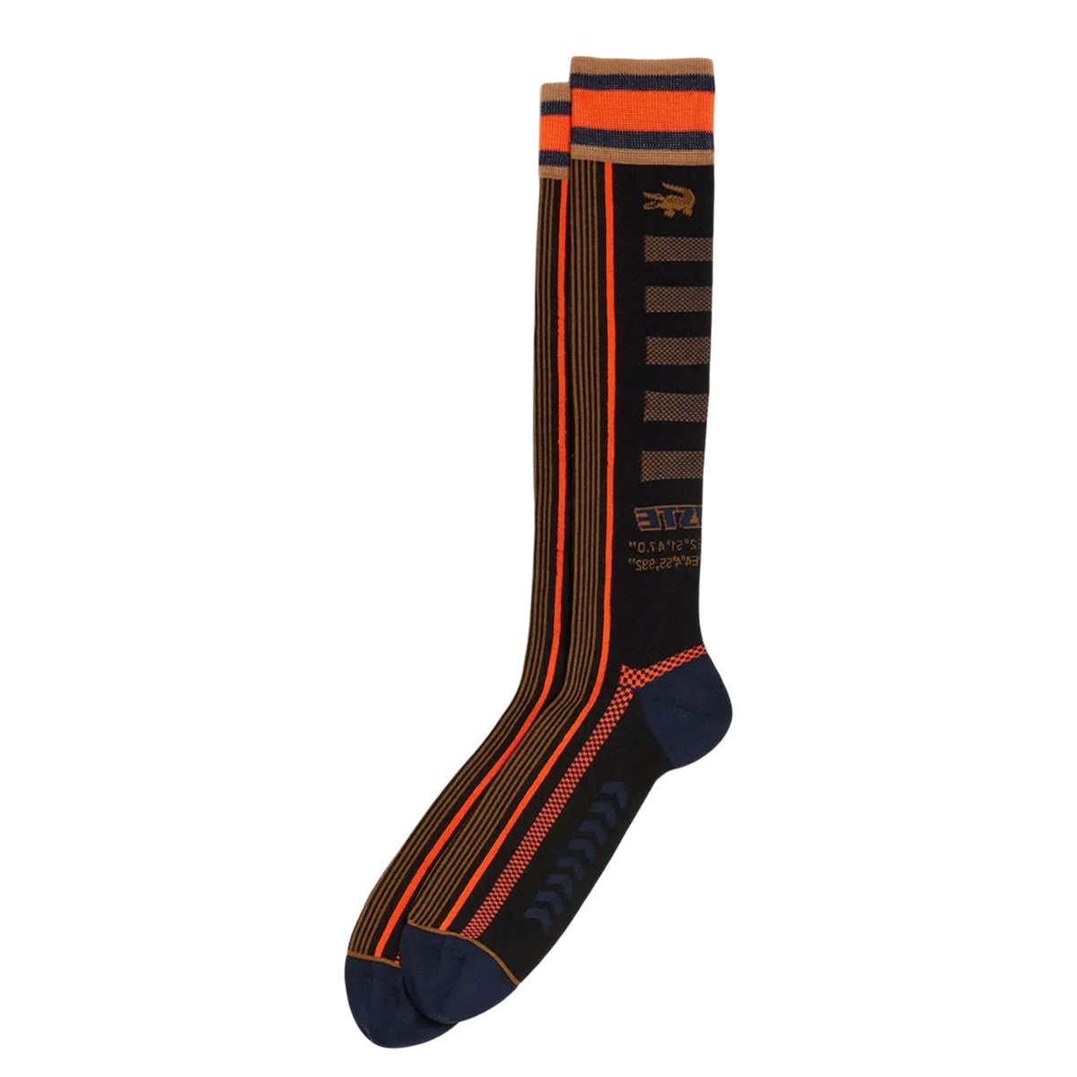 Black-Orange - Back - Lacoste Unisex Adult French Made Socks