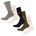 Black-White-Grey - Back - Lyle & Scott Mens Sports Socks (Pack of 5)