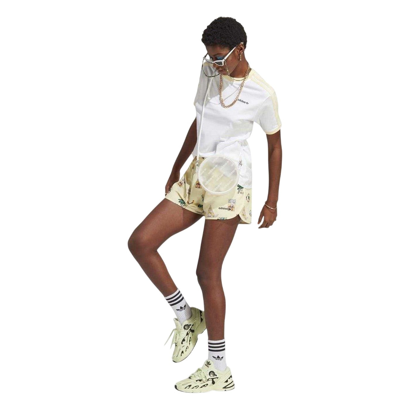 Multicoloured Print - Lifestyle - Adidas Womens-Ladies Originals Shorts