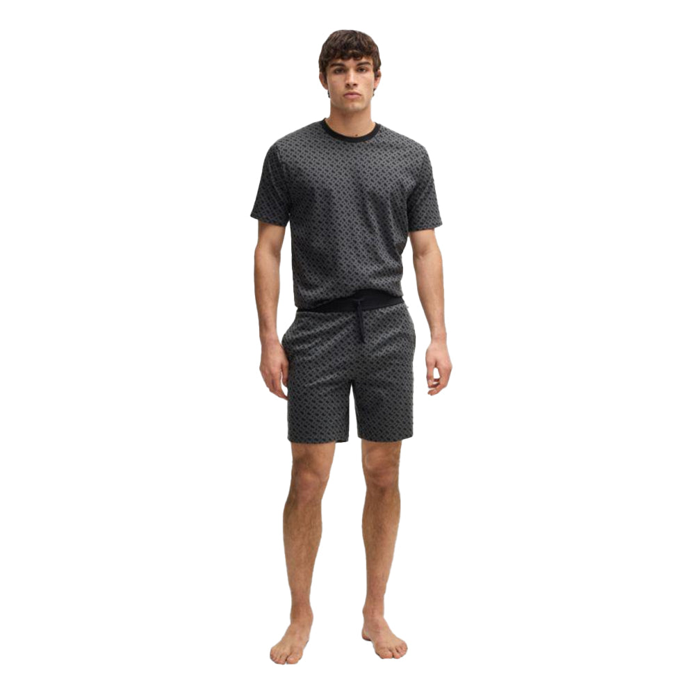Black - Lifestyle - Boss Mens Geometric Relaxed Fit Casual Sweat Shorts