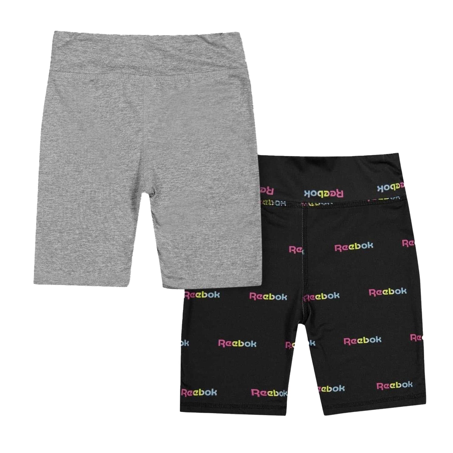 Black - Back - Reebok Girls Slim Shorts (Pack of 2)