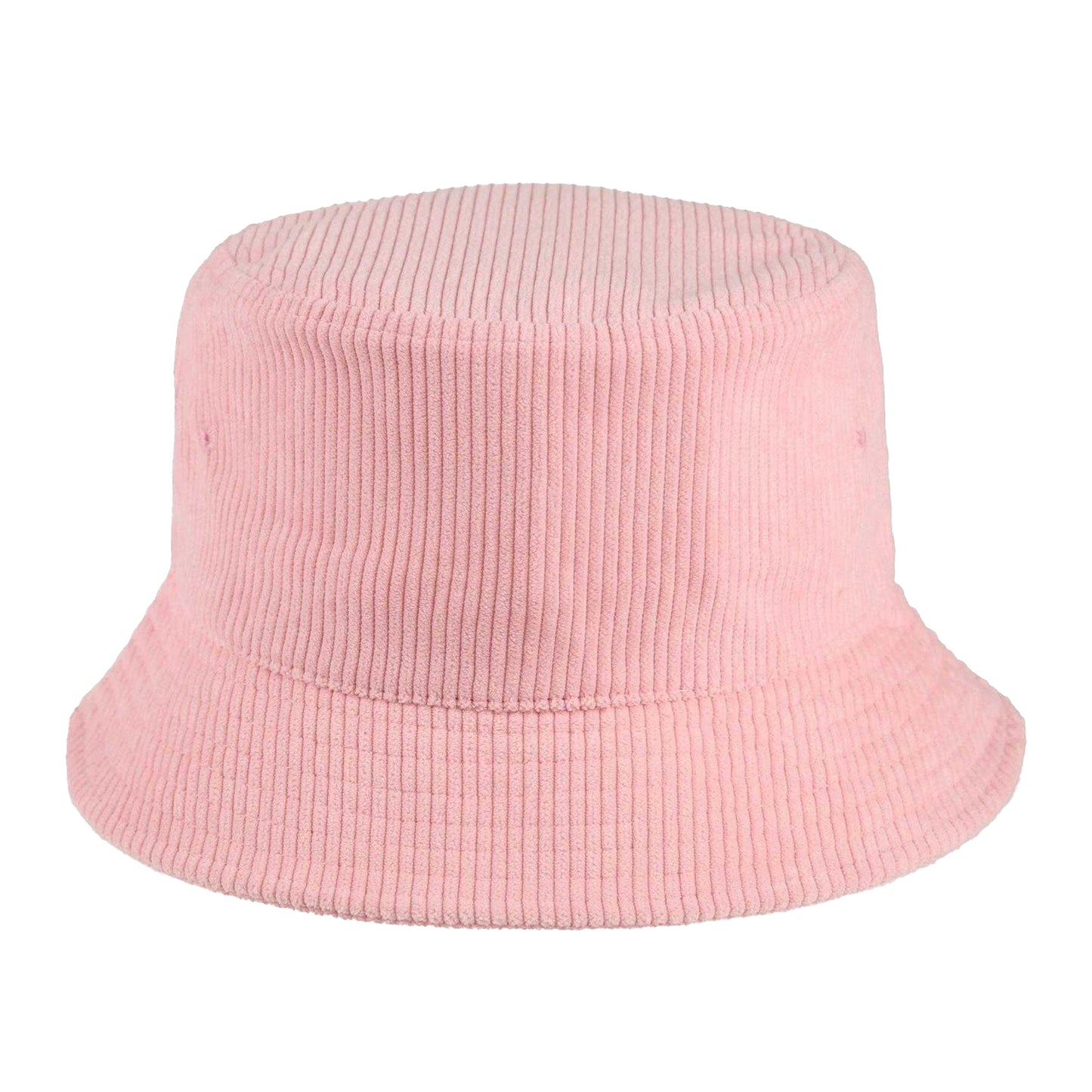 Pink - Back - Spiral Womens-Ladies Wordmark Ribbed Cord Bucket Hat