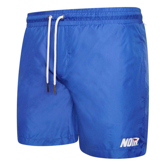Cobalt - Front - Societe Noir Mens Lettering Relaxed Fit Swim Shorts