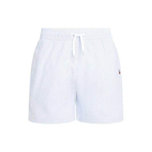 White-Blue - Front - Tommy Hilfiger Boys Regular Swim Shorts