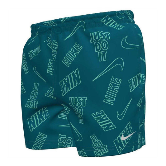 Abyss Blue - Front - Nike Mens Just Do It All-Over Print Swim Shorts