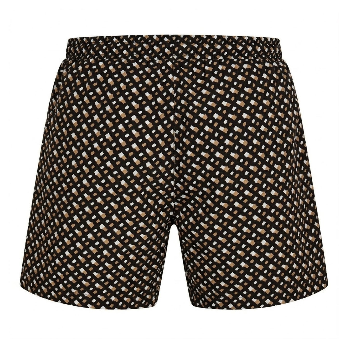 Black - Back - Boss Mens Monogram Swim Shorts