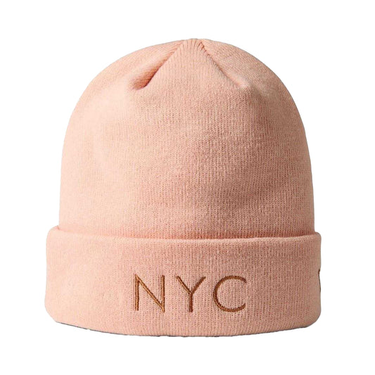 Pink - Front - New Era Unisex Adult NYC Lettering Casual Beanie