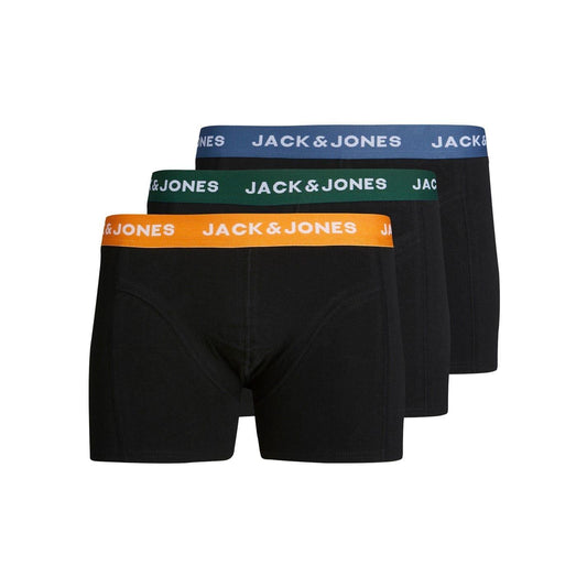 Dark Green - Front - Jack And Jones Boys Cotton Blend Boxer Shorts (Pack of 3)