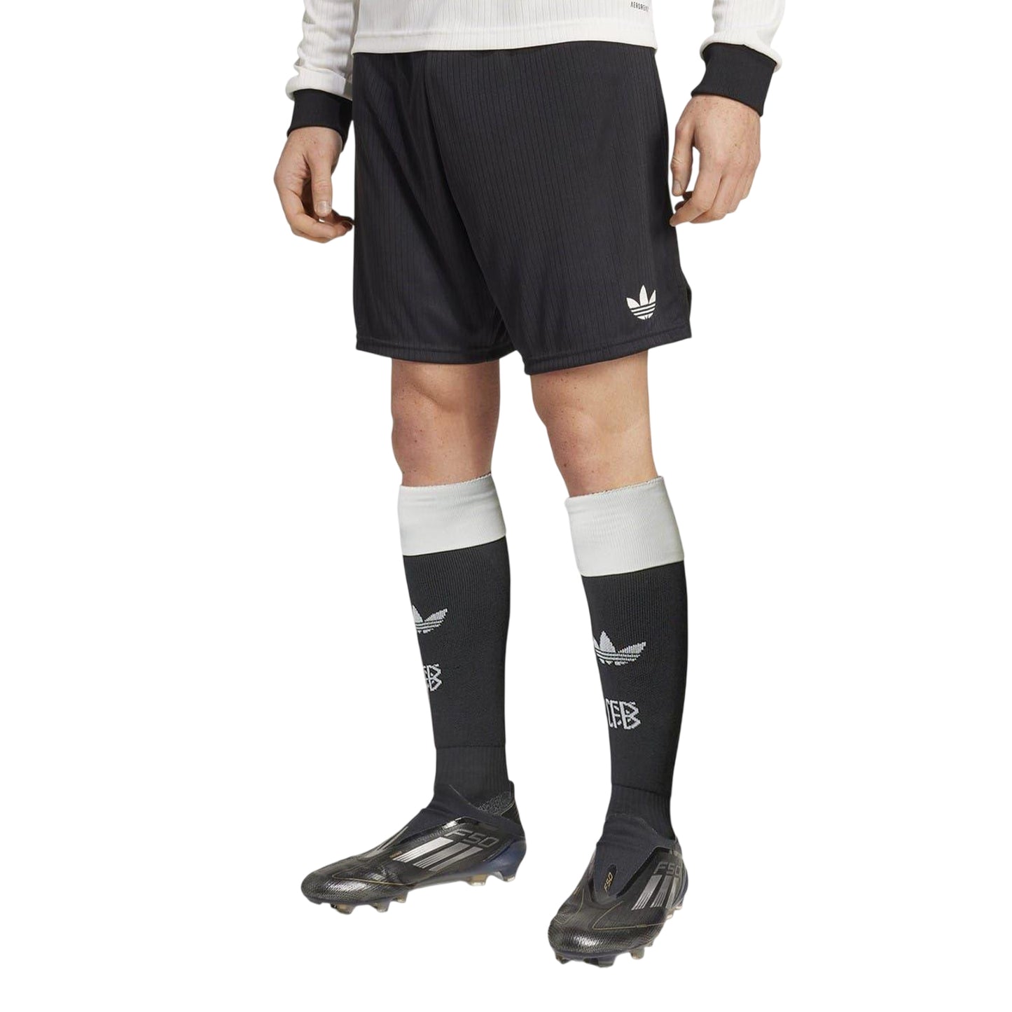 Black-White - Side - Adidas Unisex Adult Germany 125th Anniversary Football Shorts