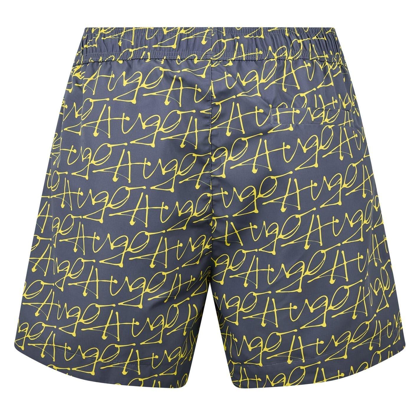 Bright Yellow - Back - Hugo Mens Marco 01 Swim Shorts