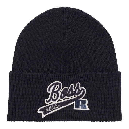 Navy - Front - Boss X Russel Mens Floley Beanie