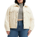 Cream - Side - Levis Womens-Ladies Sherpa Plus Trucker Jacket